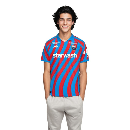 Camiseta Kappa SM Caen Primera Equipación 2024-2025 Blue Light.Red