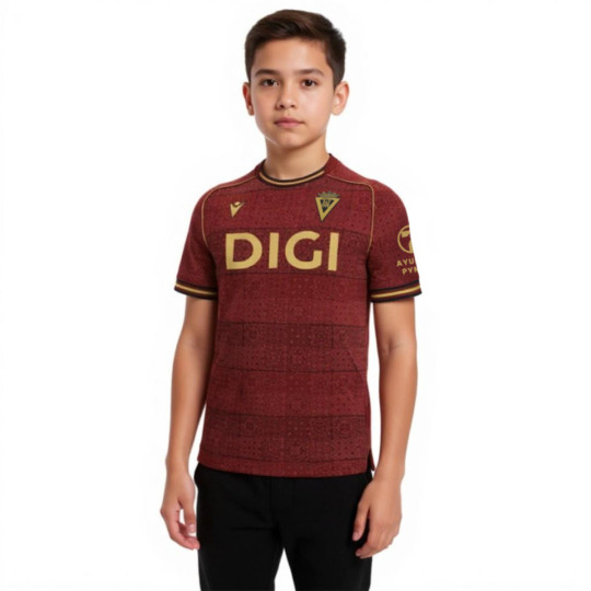 Camiseta Macron Cadiz Cf Segunda Equipación 2025-2026 Niño Bordeaux