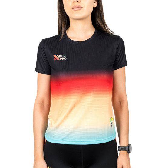 CAMISETA MANGA CORTA RUN&PRO BLACK SUNSET MUJER