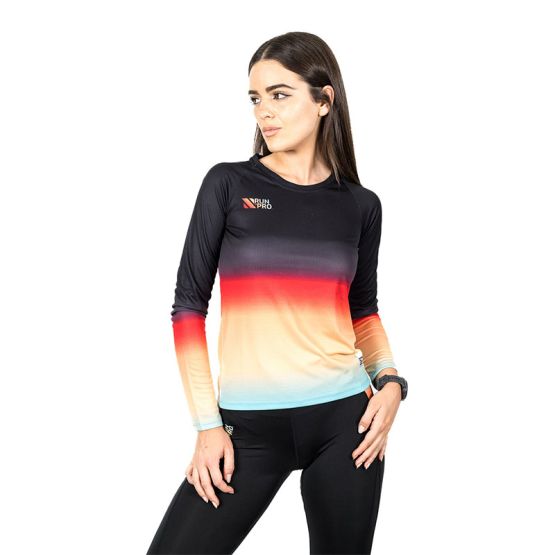 CAMISETA MANGA LARGA RUN&PRO BLACK SUNSET MUJER