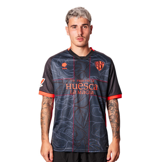 Camiseta Soka Sociedad Deportiva Huesca Tercera Equipación 2024-2025 Panther Black-Laser Orange