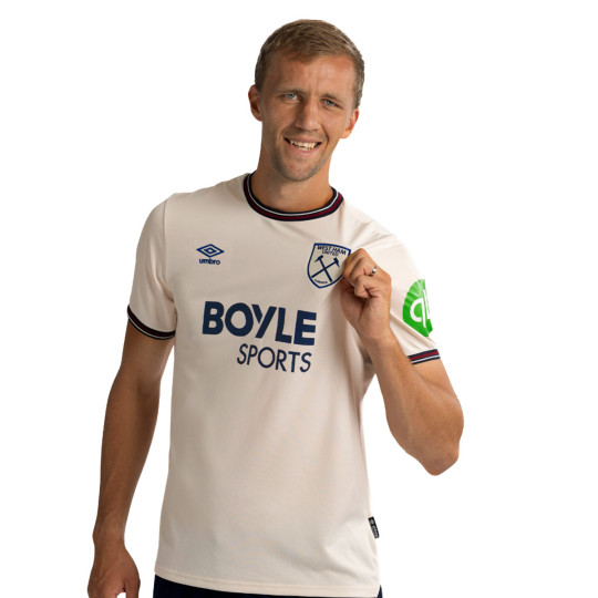 Camiseta Umbro West Ham Segunda Equipación 2025-2026 Ecru