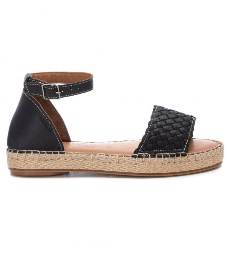 Carmela Sandalias de piel tobillera negro