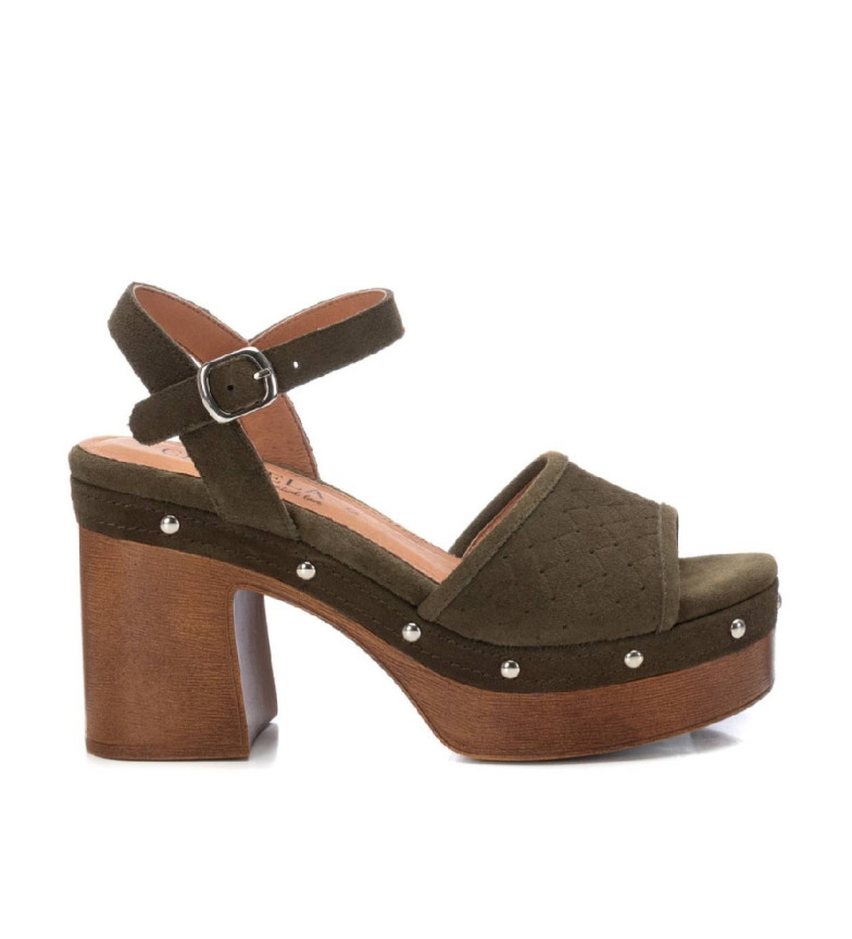 Carmela Sandalias de piel 160623 kaki