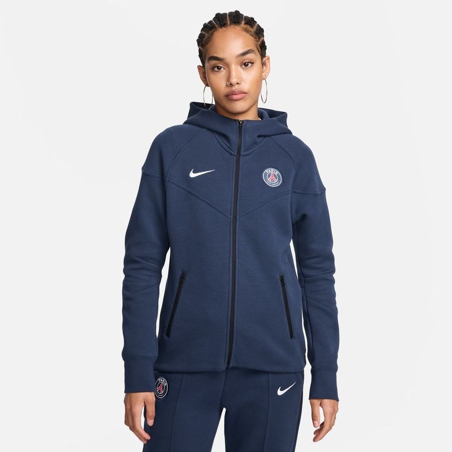 Paris Saint Germain Sudadera con capucha NSW Tech Fleece FZ - Marina de Medianoche/Blanco Mujeres