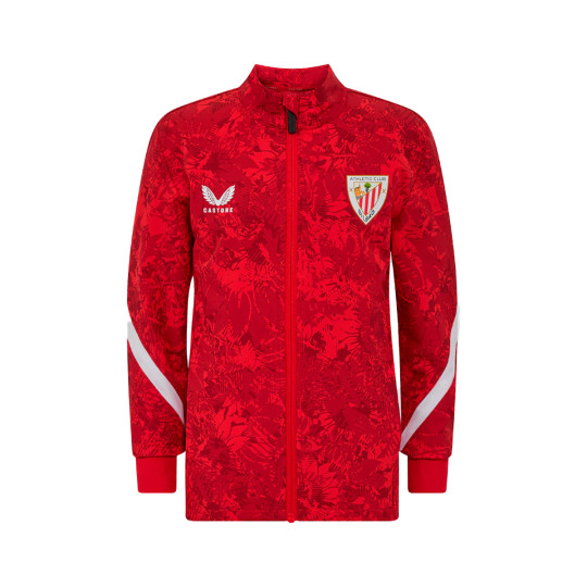 Chaqueta Castore Athletic Club Bilbao Pre-Match 2025-2026 Niño Racing Red-Brilliant White
