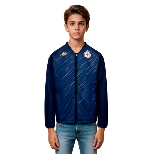 Chaqueta Kappa Deportivo La Coruña Pre-Match 2025-2026 Niño Blue Marine Gold