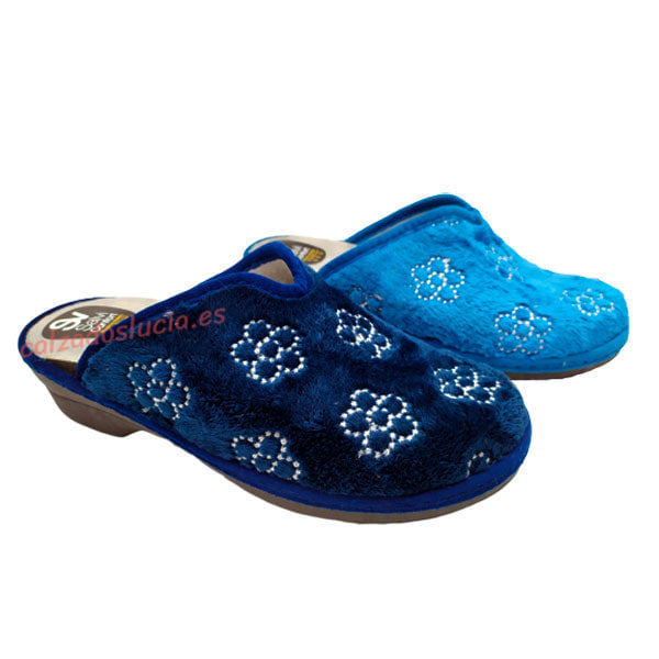 Chinela terciopelo con cuña Salvi Calzados
