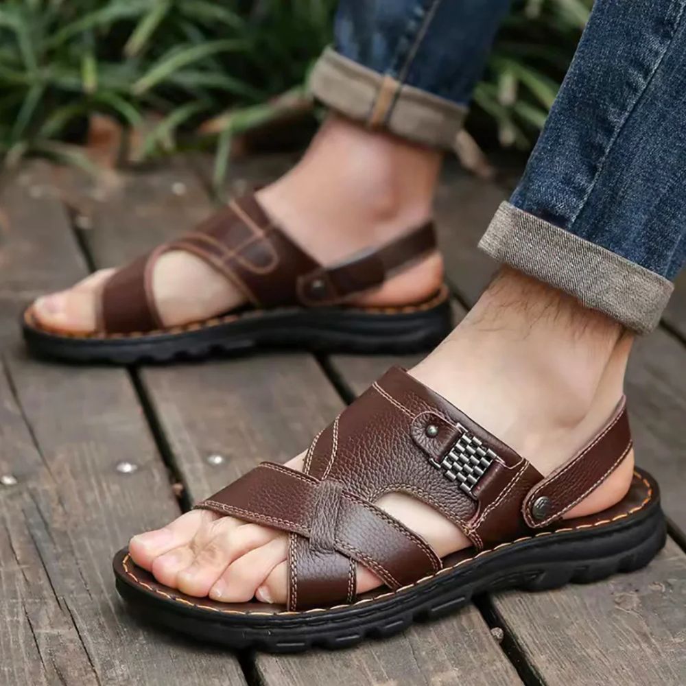 Elegantes y cómodas sandalias de piel con una sujeción perfecta para los días de verano - Tibor