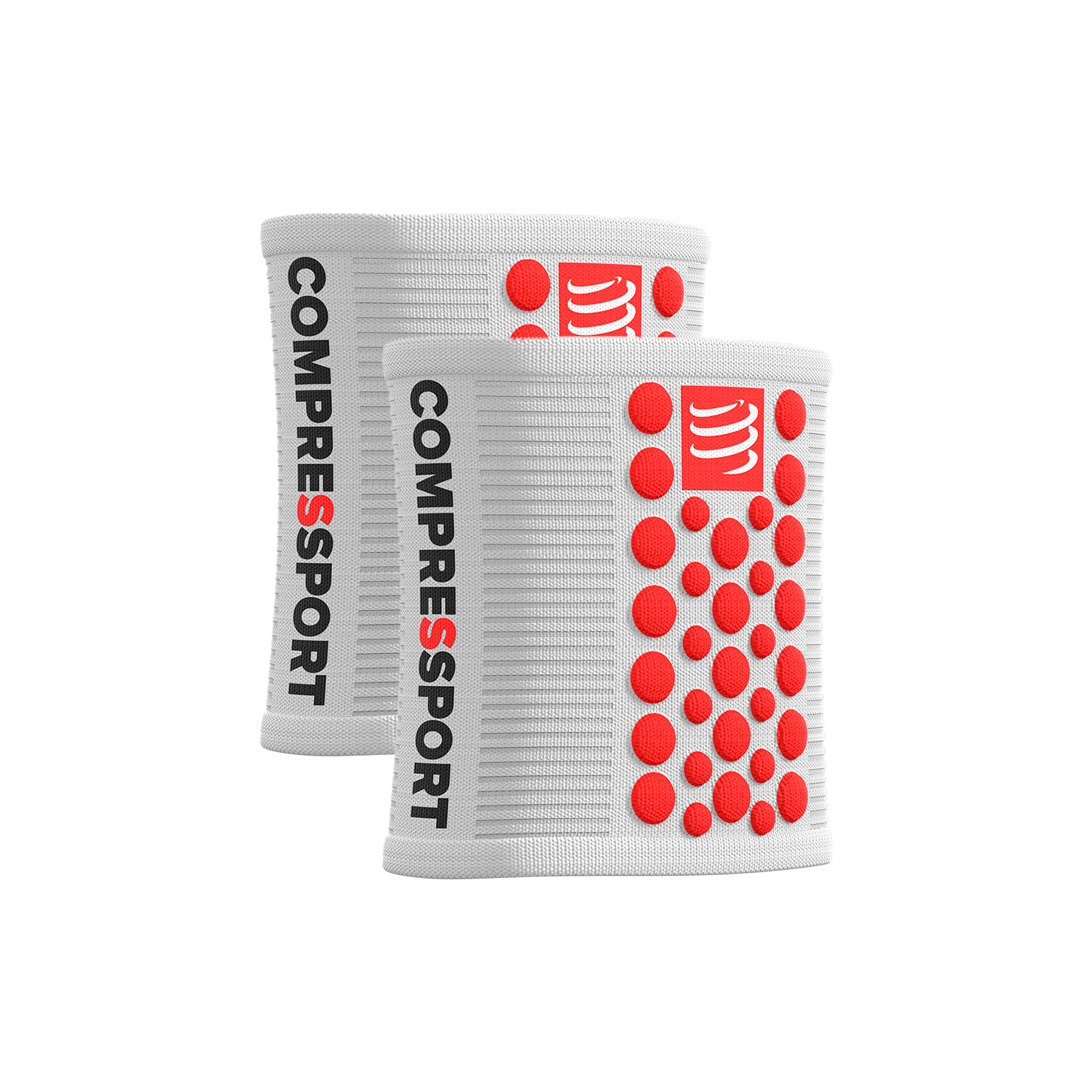 Compressport 3D Dots Muñequeras White/Red