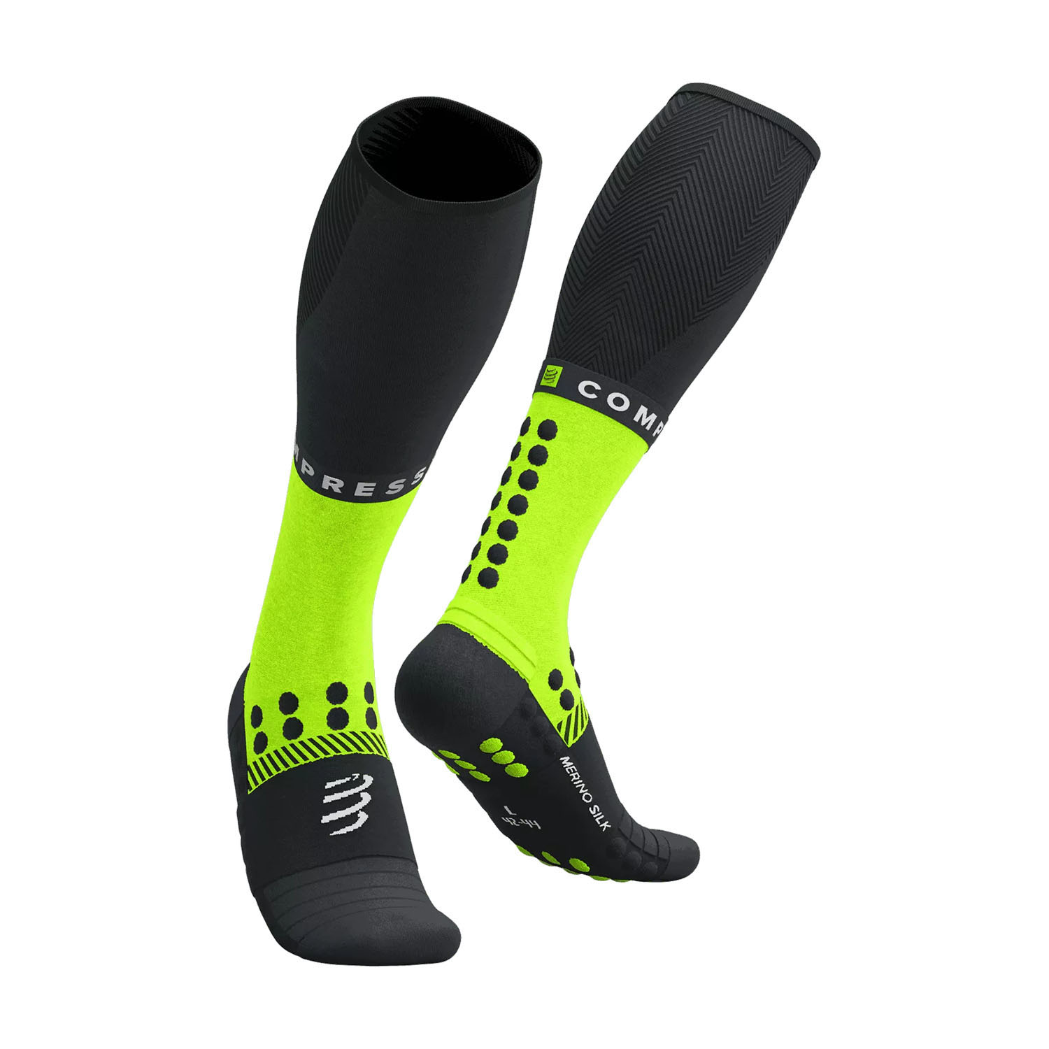 Compressport Full Winter Calcetines Black/Safe Yellow