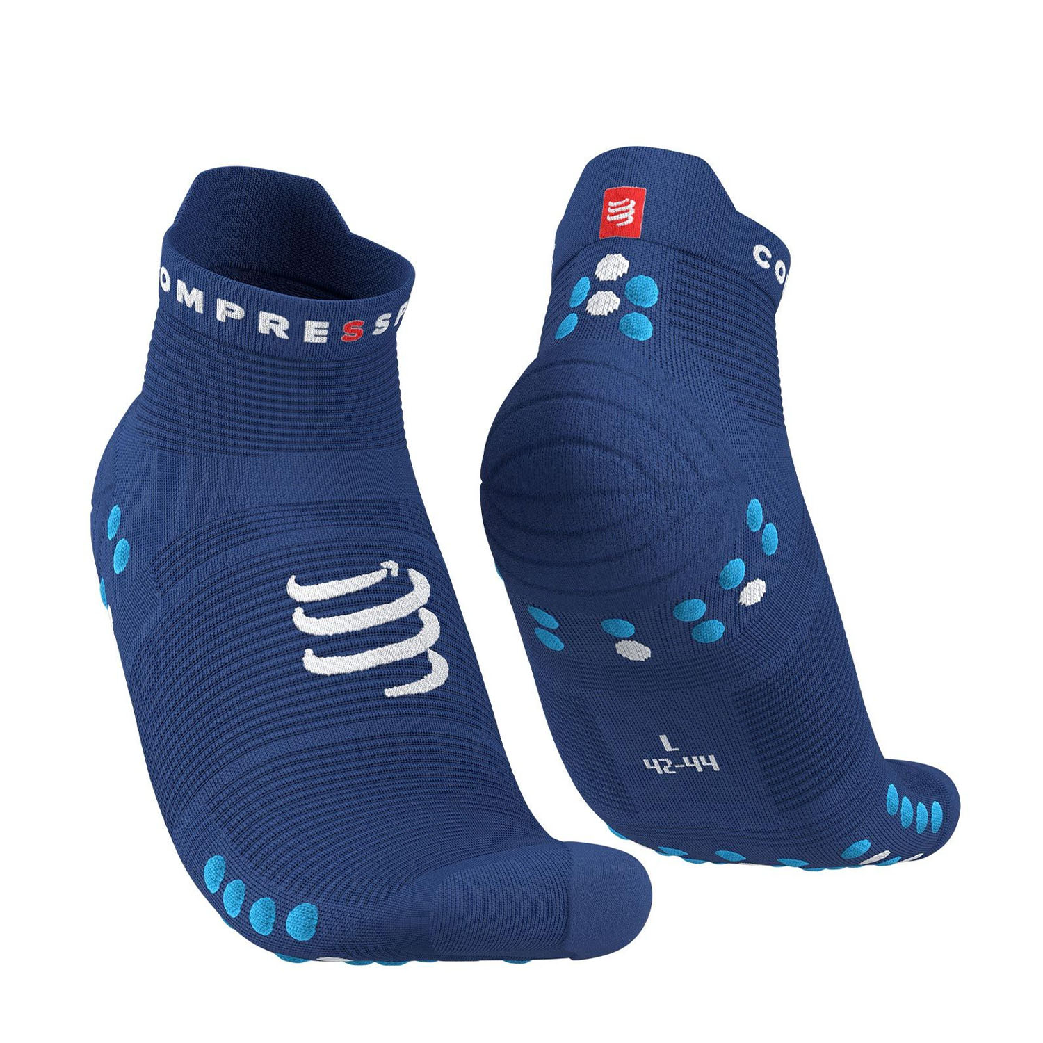 Compressport Pro Racing V4.0 Logo Calcetines Solidate/Fluo Blue