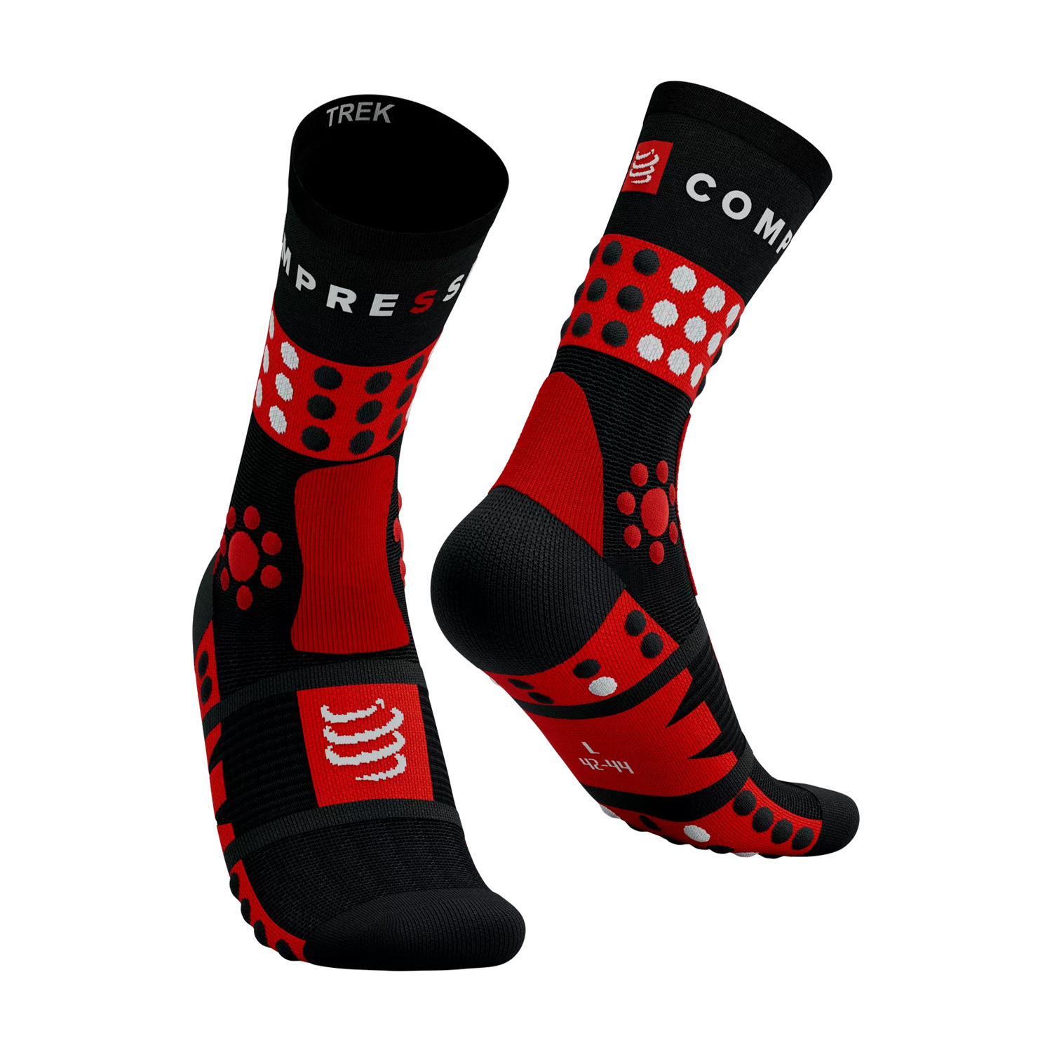 Compressport Trekking Calcetines Black/Red/White