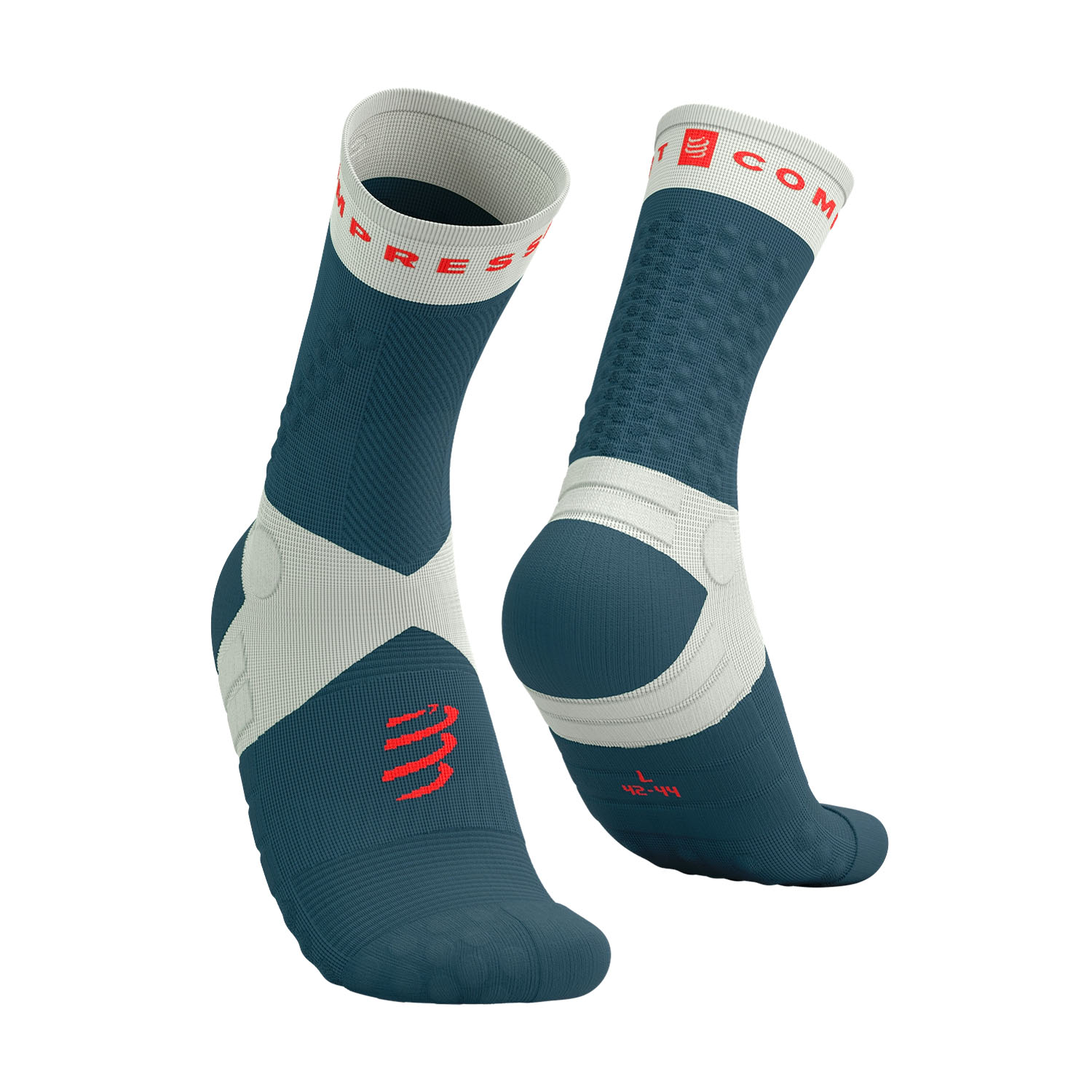 Compressport Ultra Trail V2.0 Calcetines Stargazer/Aqua/Fluo Red