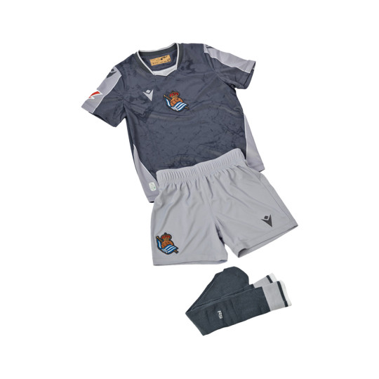 Conjunto Macron Real Sociedad Segunda Equipación 2025-2026 Niño Grey