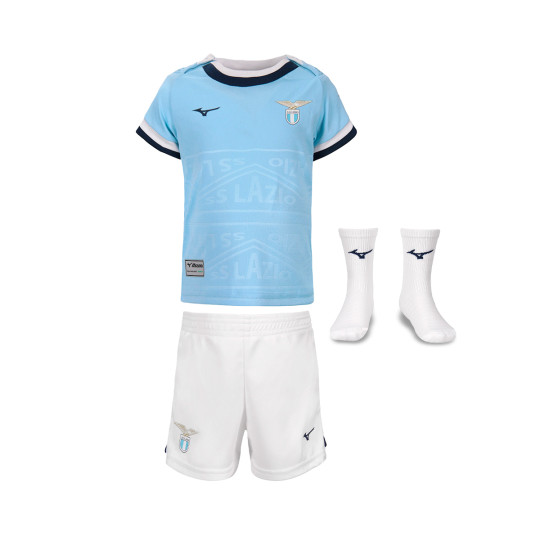 Conjunto Mizuno Lazio Primera Equipación 2024-2025 Bebé Airy Blue-White