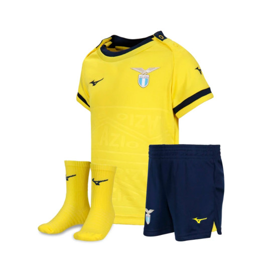 Conjunto Mizuno Lazio Segunda Equipación 2024-2025 Bebé Tuscan Yellow-Navy