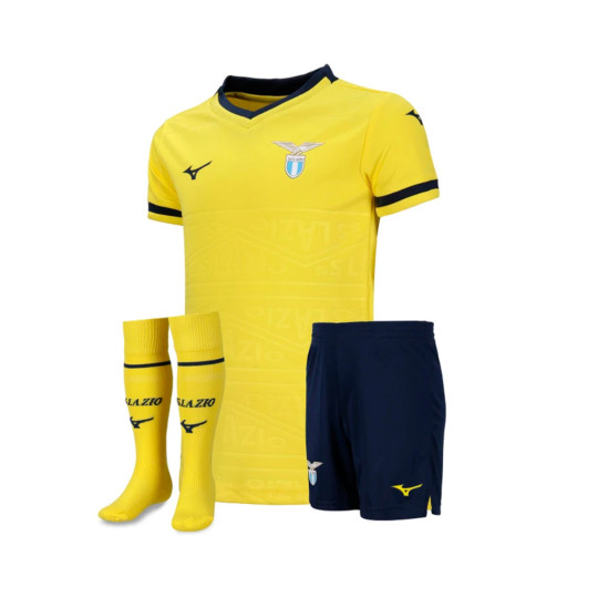 Conjunto Mizuno Lazio Segunda Equipación 2024-2025 Niño Tuscan Yellow-Navy