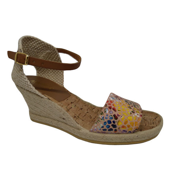 Sandalia banda fina estampada de Anvesa