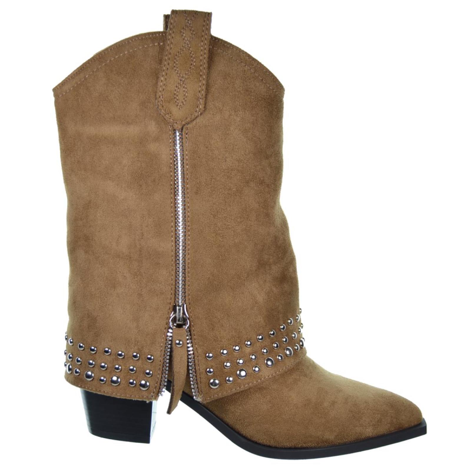 D´angela 27574 Botín Campero Acolchado Tacón Ancho Mujer