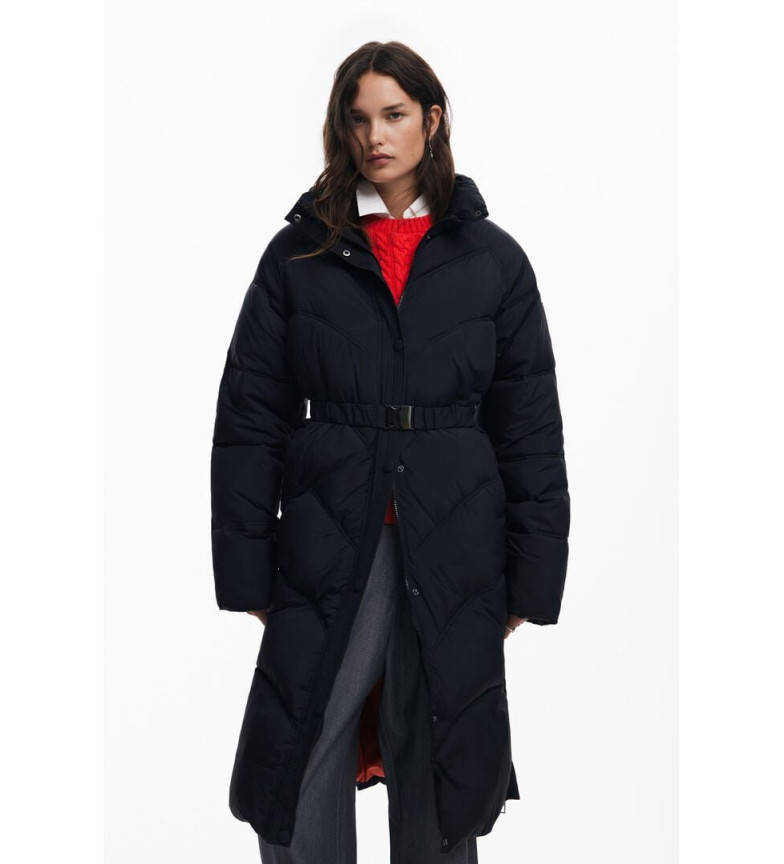 Desigual Abrigo largo acolchado negro