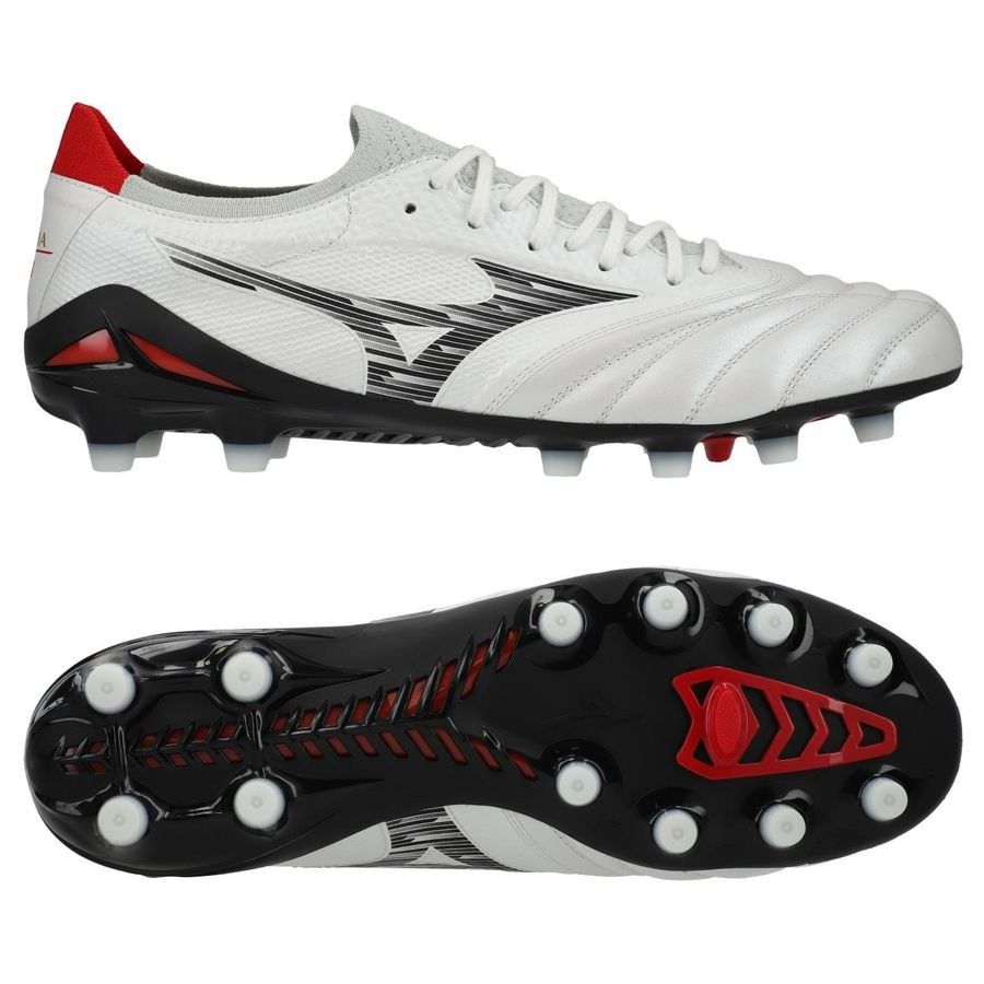 Mizuno Morelia Neo IV Beta Elite FG - Blanco/Negro/Rojo chino