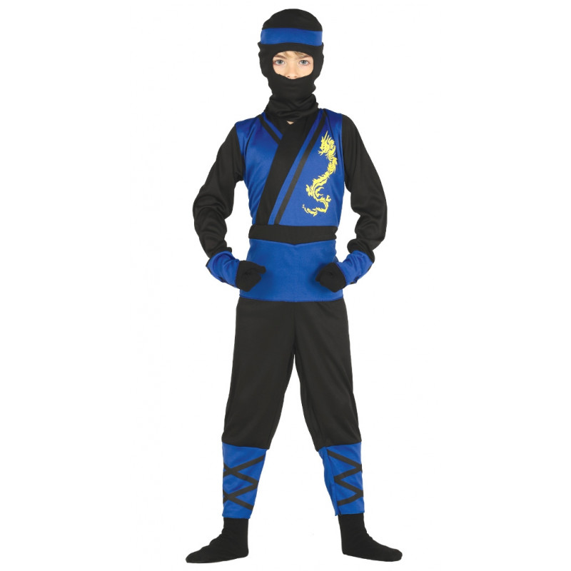 Disfraz de Ninja azul infantil . Traje de espia para niño-2M3-87475