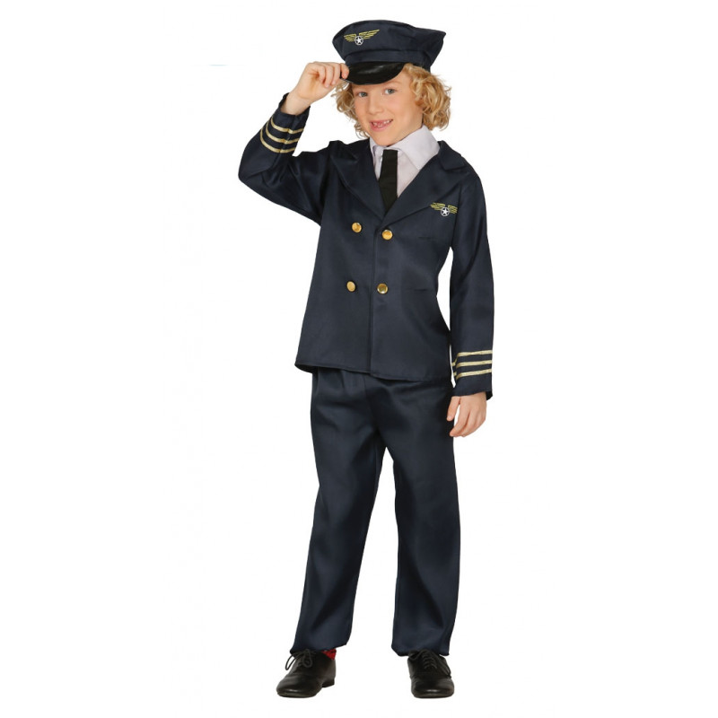 Disfraz de piloto infantil. Uniforme de aviador para niño-2L3-81382