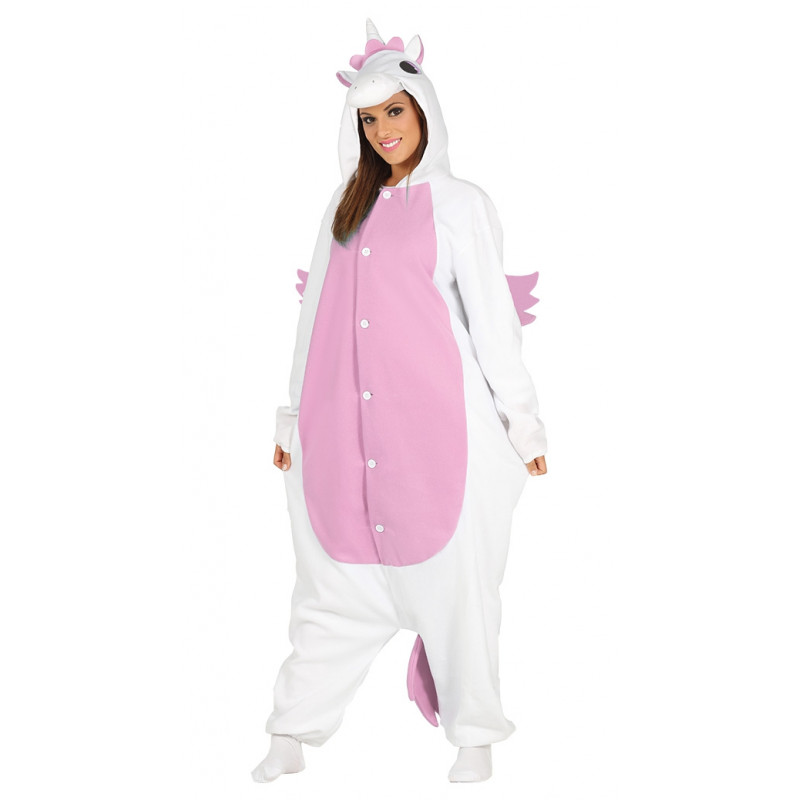 Disfraz de unicornio rosa adulta. Pijama de unicornio para mujer-2k3-88179