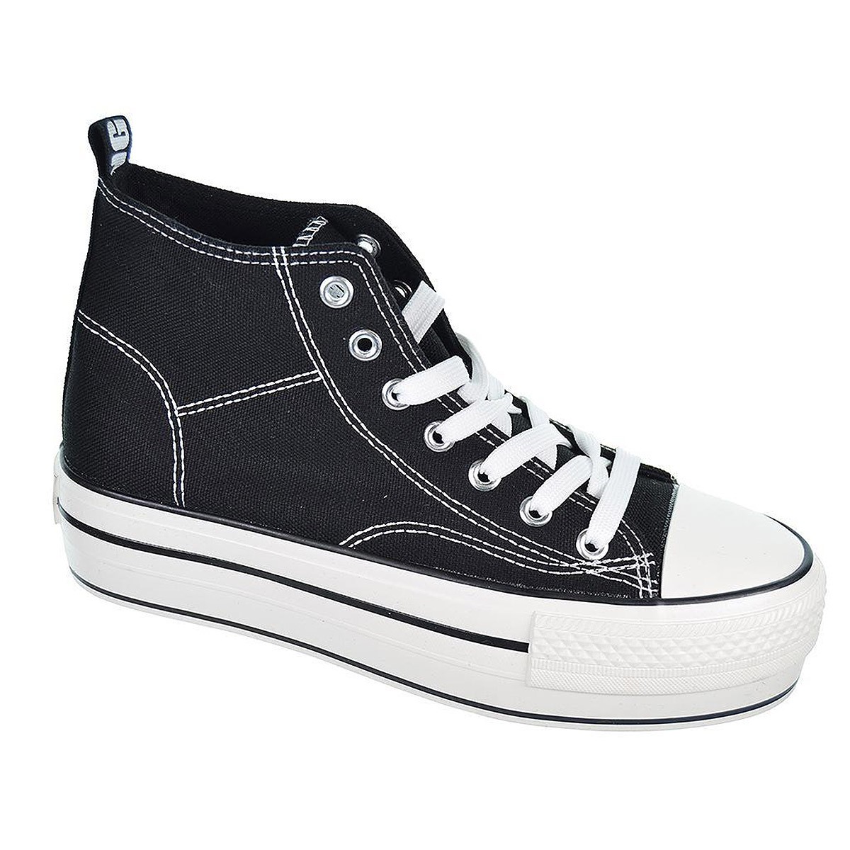 21454 DNG Zapatilla Bota de Lona con Plataforma para Mujer