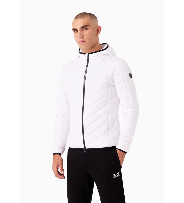 EA7 Chaqueta de plumas plegable con capucha Premium Shield blanco