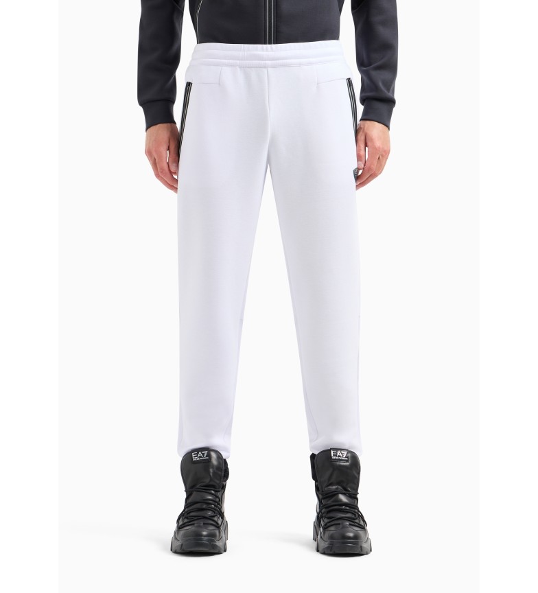 EA7 Pantalón Premium Zip blanco