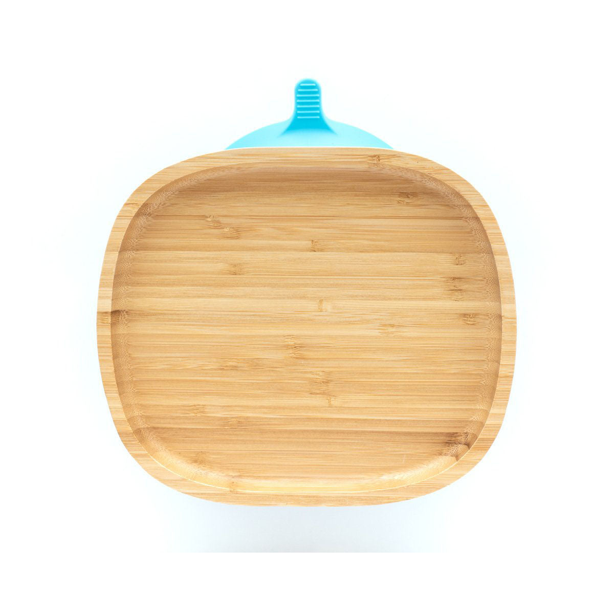Plato de bambú con ventosa Eco Rascals toddler sin secciones azul