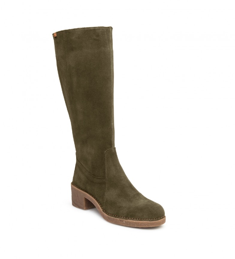 El Naturalista Botas de piel N5663 Lux verde - Altura tacón 5.5cm -