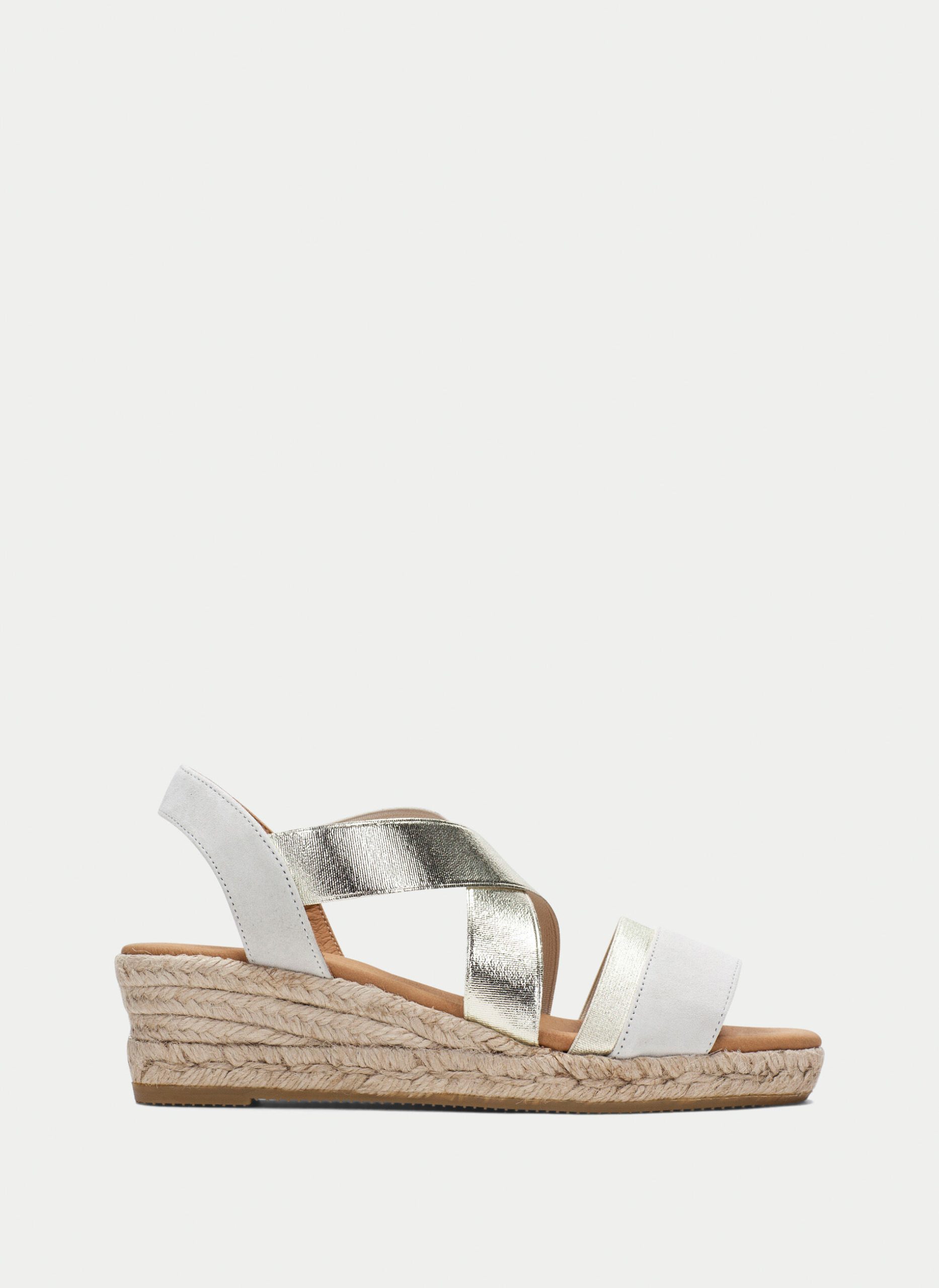 Espadrilles yute blanco-oro-606A512
