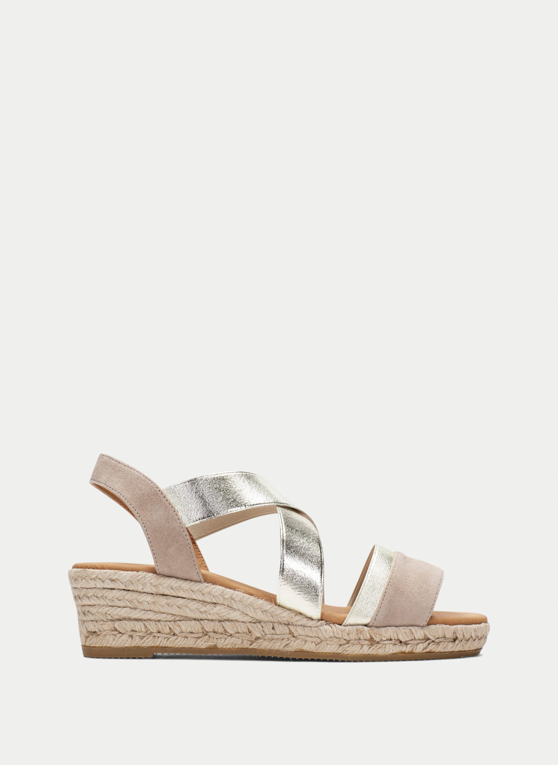 Espadrilles yute taupe-oro-606A512