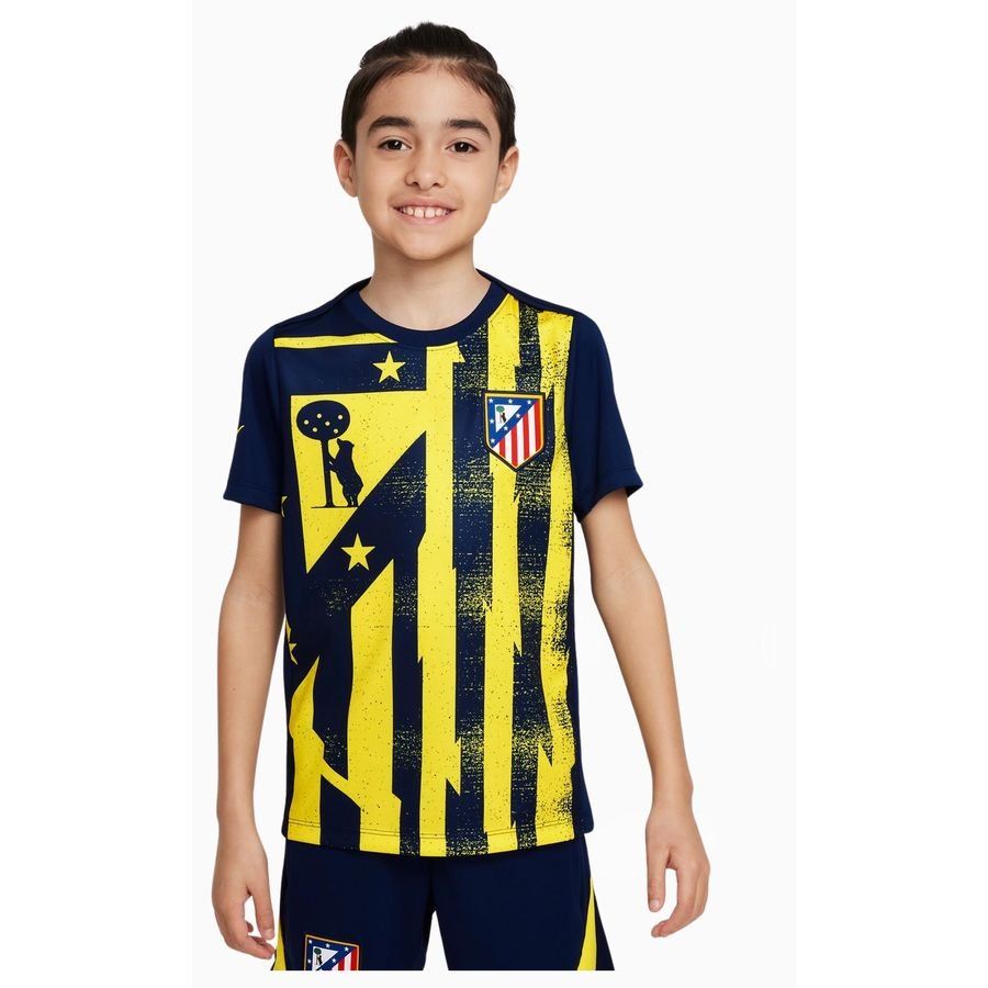 Atletico Madrid Camiseta de entrenamiento Dri-FIT Academy Pro Antes del partido - Azul binario/Amarillo Niños