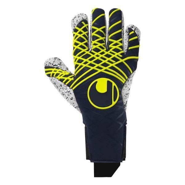 Uhlsport Guantes de portero Prediction Supergrip+ Finger Surround - Marina/Blanco/Amarillo fluo