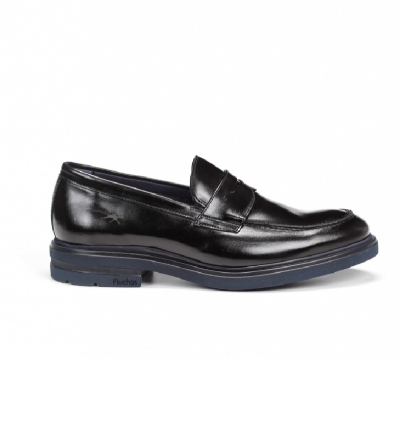 Fluchos Mocasines de piel Belgas F0633 Negro