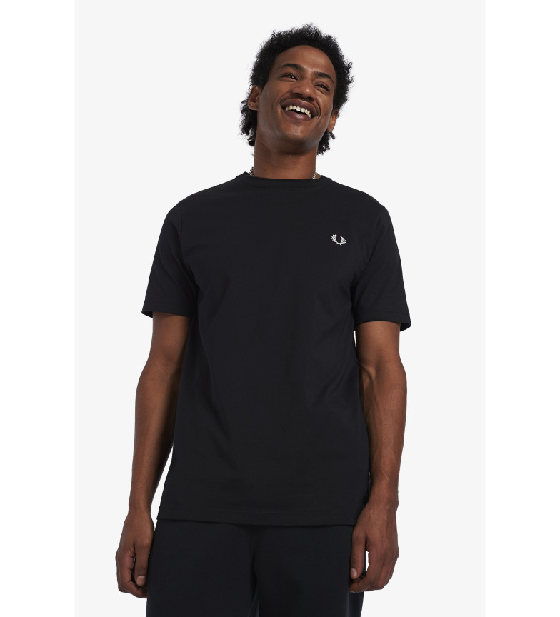 Fred Perry Camiseta de cuello redondo negro