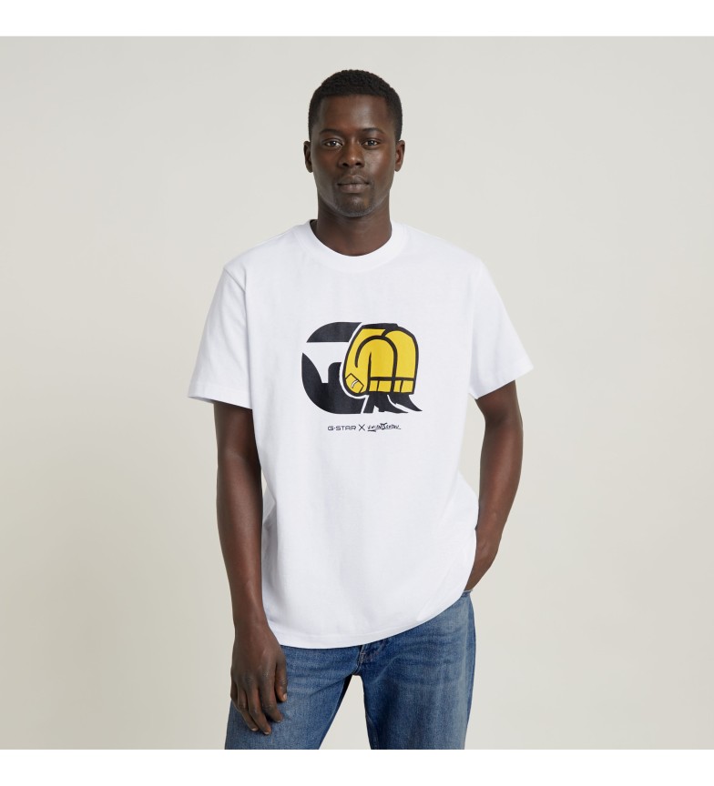 G-Star Camiseta Jeans Cartoon Loose blanco