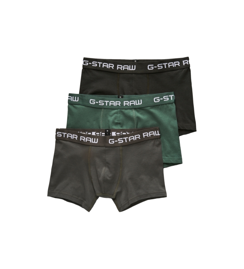 G-Star Pack 3 Bóxers Classic Color negro, verde, gris