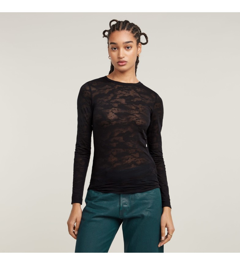 G-Star Camiseta de punto entallada negro