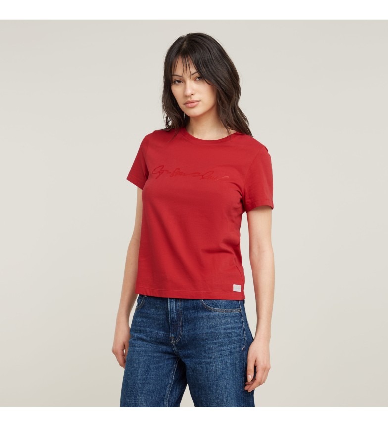 G-Star Camiseta G-script shiny rojo