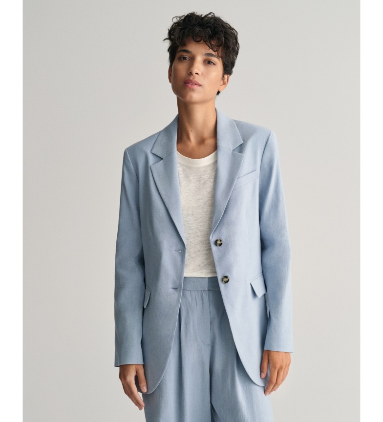 Gant Americana Regular Fit de lino elástico azul