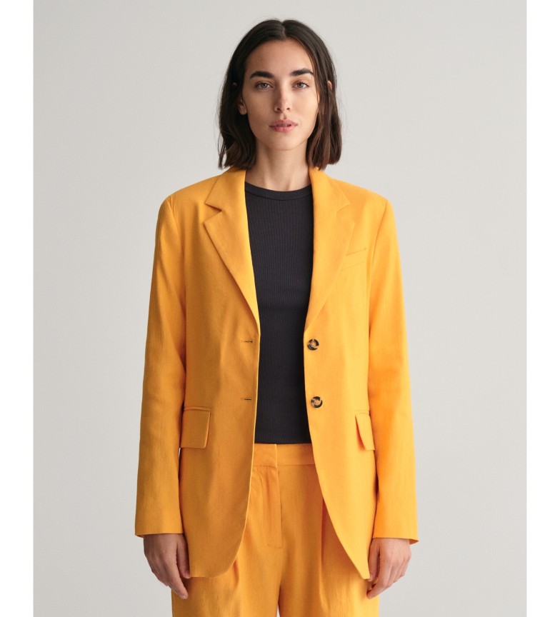 Gant Americana Regular Fit de lino elástico amarillo