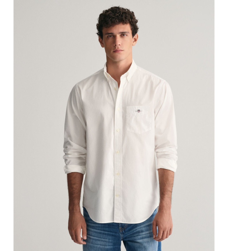 Gant Camisa Regular Fit de popelina blanco