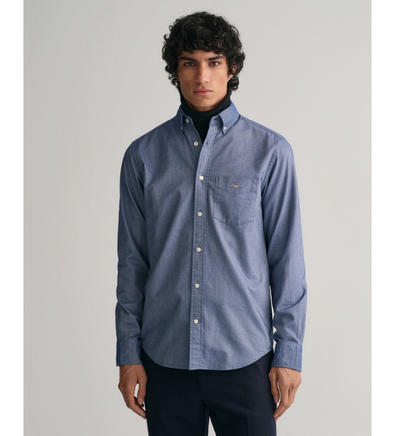 Gant Camisa Oxford Regular Fit azul