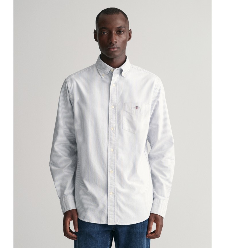 Gant Camisa Oxford Regular Fit de rayas finas azul