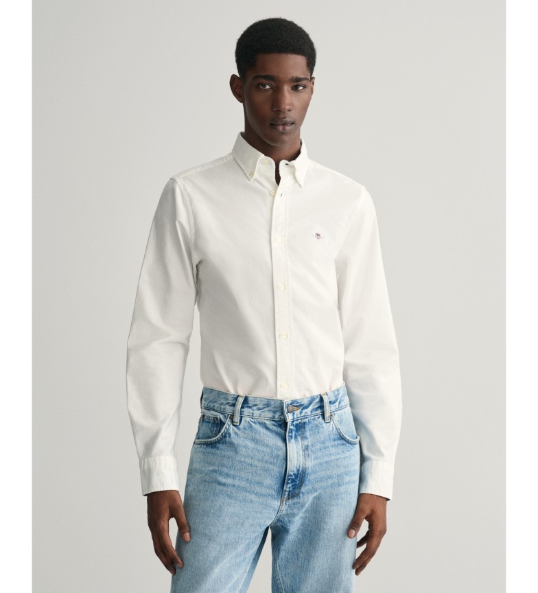 Gant Camisa Oxford Slim Fit elástica blanco